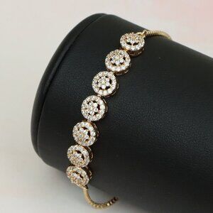 Elegant Rose Gold A-Bracelet with Sparkling Round Diamond Accents, XPAB0613